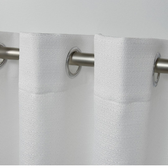 New Indoor/outdoor curtains. 2 panels 54x108 ea. Aztec white color - Picture 2 of 7